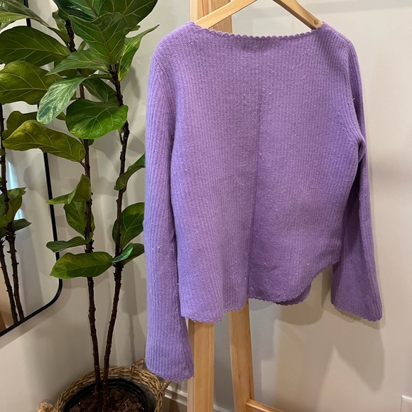 Vintage Lavender Purple Sweater Lambswool Angora large baby sitter y2k hong kong - Picture 3 of 4